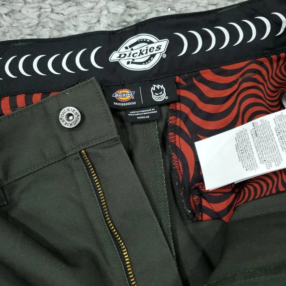 Dickies Skateboarding Spitfire Woven Twill Green Double Knee Men's Pants 30x32